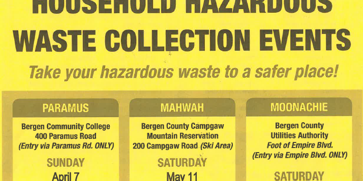 Bergen County 2024 Household Hazardous Waste Collection Event Flyer